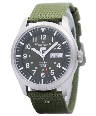 SEIKO SEIKO 5 SPORTS MILITARY AUTOMATIC GREEN DIAL BAND SNZG09K1 MEN'S WATCH CASE 41MM