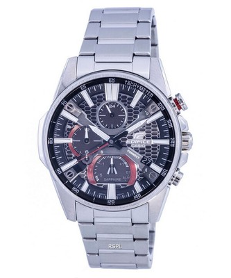 Pre-owned Casio Edifice Mobile Link Analog Solar Eqb-1200d-1a Eqb1200d-1 100m Men's Watch