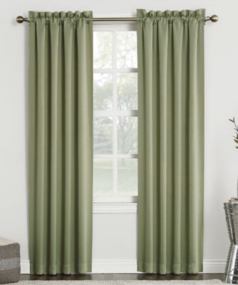 Sun Zero Kenneth Energy Saving Blackout Grommet Top Curtain Panel Green 40 x95 