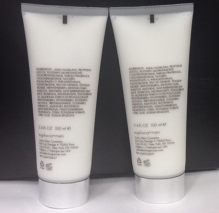 Euphoria for Men By Calvin Klein Lot of 2 X 3.4 OZ After Shave Balm ~~ NEW UNBOX