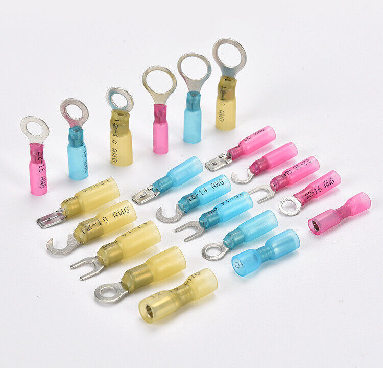 Assortment Heat Shrink Wire Connectors Electrical Ring Spade Crimp Terminal USA