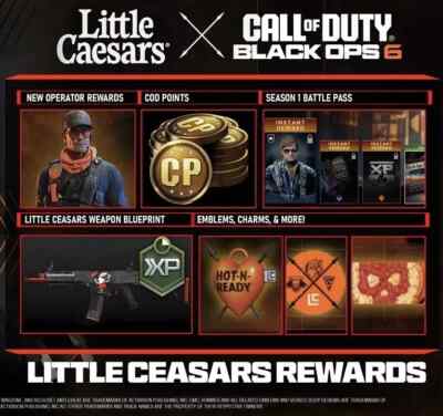 CALL OF DUTY BLACK OPS 6 BO6 LITTLE CAESARS PROMO INSTANT- READ DESCRIPTION 