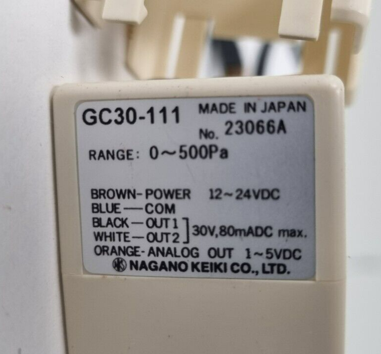 Nagano Keiki Digital Differential Pressure Gauge GC30111
