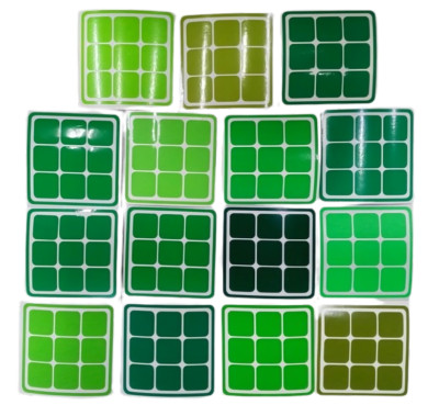 Replacement Stickers for your Rubik's Cube 3x3 Special Green Range square cut