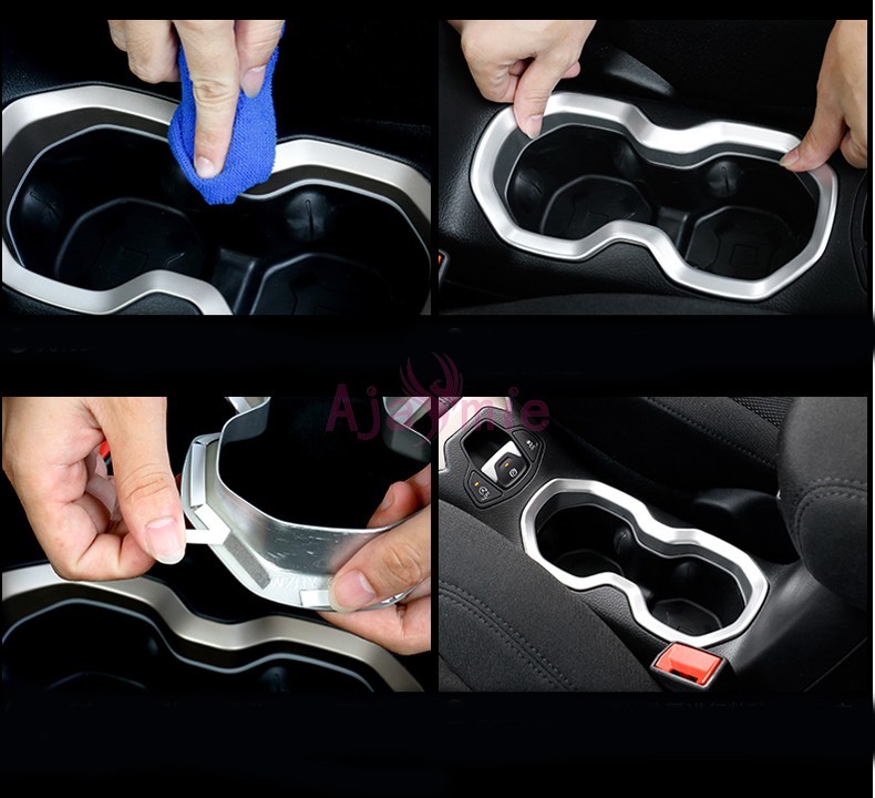 Water Cup Holder Trim Chrome For Jeep Renegade 2016 2017 Car Styling Accessories eBay
