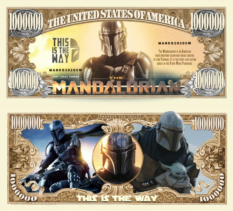 The Mandalorian Billet 1 Million Dollar Us! Baby Yoda Star Wars Mando Serie Jedi