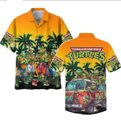 Ninja Turtles Beach Vacation Hawaiian Shirt, Aloha Shirt, Casual Shirt, Summer G