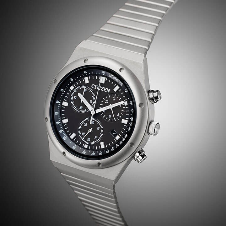 Pre-owned Citizen Collection Record Label 1984 Chronograph At2540-57e Eco-drive Mens Watch