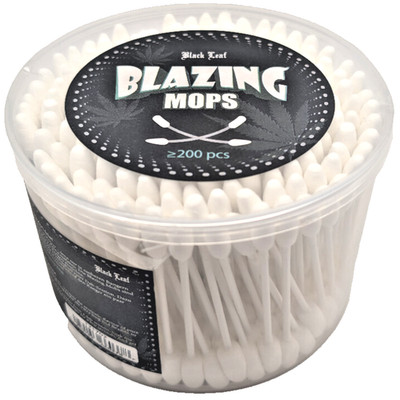 Black Leaf Blazing Mops Banger Dabbing Q-Tip Wattestäbchen Reinigung Pfeife Glas