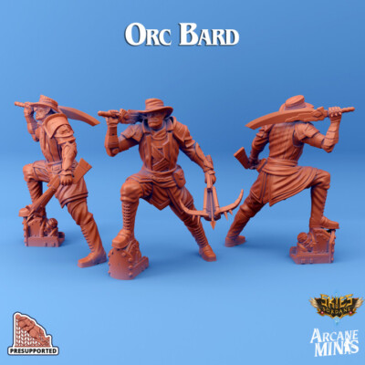 Orc Bard 2 Dungeons and Dragons Arcane Minis D&D Miniature