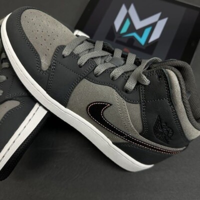 Nike Air Jordan 1 Mid Night Stadium Fear Grey FQ8341-017 GS Youth/ Women s Sizes