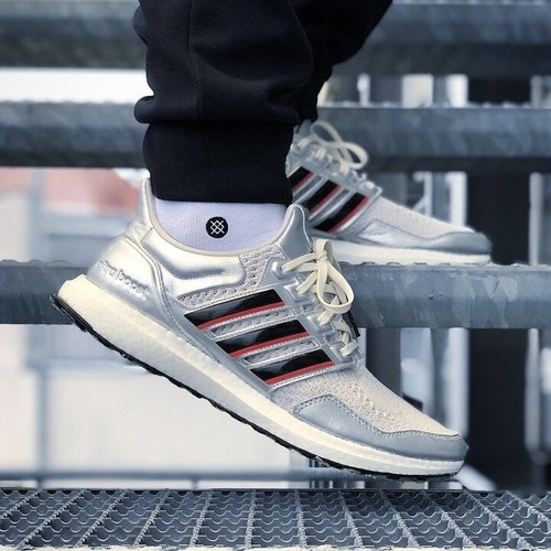 Мужские кроссовки Adidas UltraBoost Disney 7-го размера, серебристые спортивные кроссовки #438