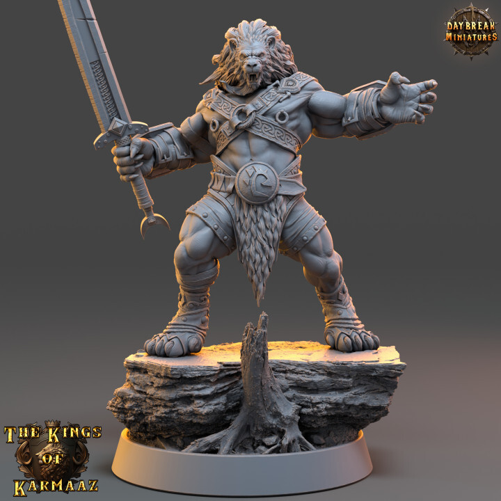 Daybreak Miniatures Kings of Karmaaz King Deepcut - 32mm Lionmen Beastmen