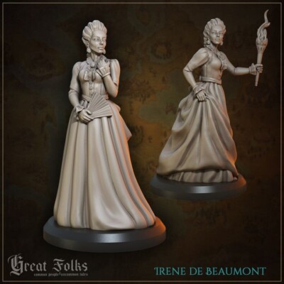 Irene de Beaumont - Townsperson Noble | GreatGrimoire | D&D Miniature NPC