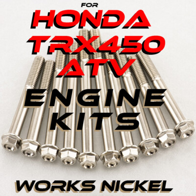 Works Nickel ENGINE Bolt Kit for 2004-2005 Honda Sportrax TRX450R  ATV