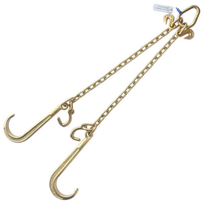 5/16''x2' Legs 15'' J & J Hook V Bridle Tow Chain Rollback Wrecker