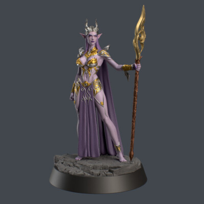 Dark Elf Queen by Hold My Miniatures | Commission | Painted |
