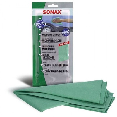 SONAX Green Microfibre Interior + Glass Cloth - - Vac Pack - best cloth for car
