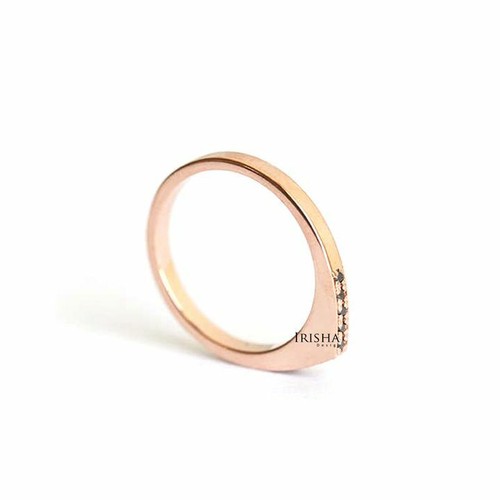 Pre-owned Irisha Designs 0.07 Ct. Earth Mined White-black Diamond Band Thanks Giving Ring In 14k Gold In F-g