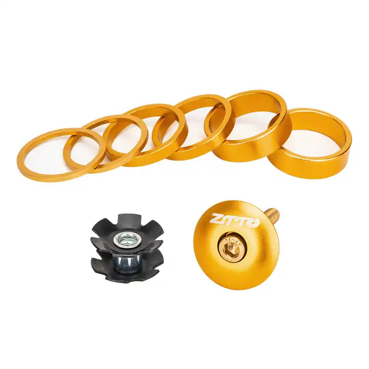 Bicycle Stem Cap & Spacers Set Cover Aluminum Headset Fork Top 1-1/8 Threadless