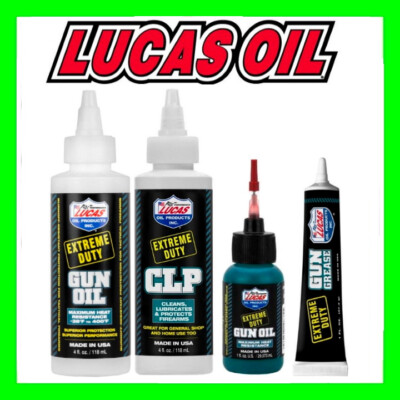 LUCAS Extreme Duty Gun Oil, CLP, Needle Oiler, Grease Tube Cleans Lubes Protects