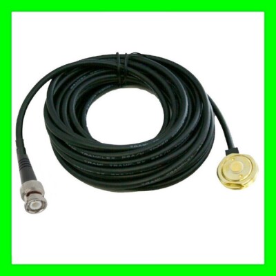 NMO 3/4'' Roof Hole Mount 17' RG-58 Solid Coax Cable Installed BNC Connector Tram