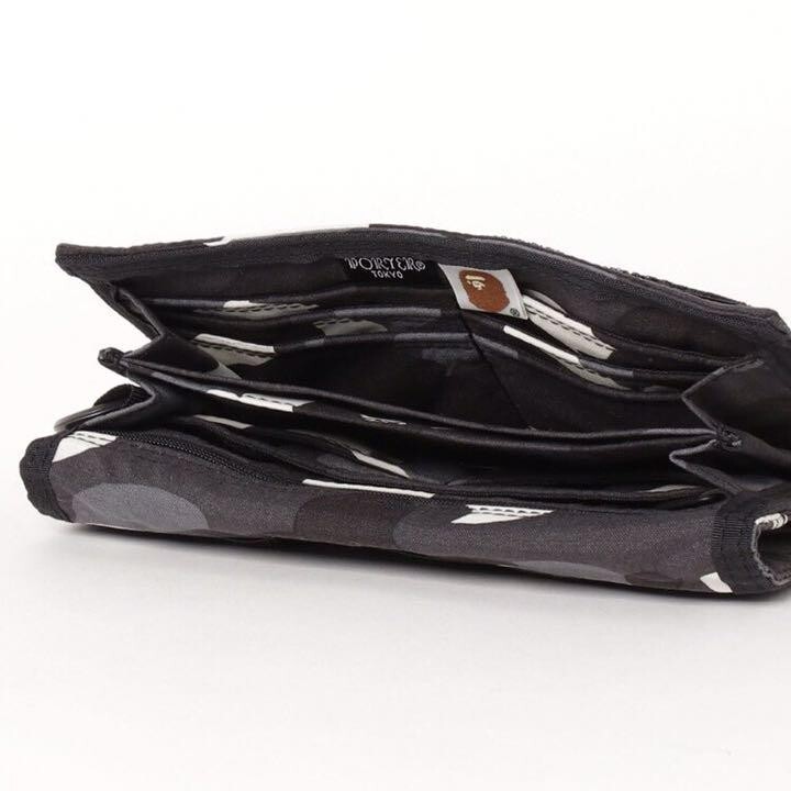 Pre-owned Porter Yoshida A Bathing Ape Bape Long Wallet Black Camo