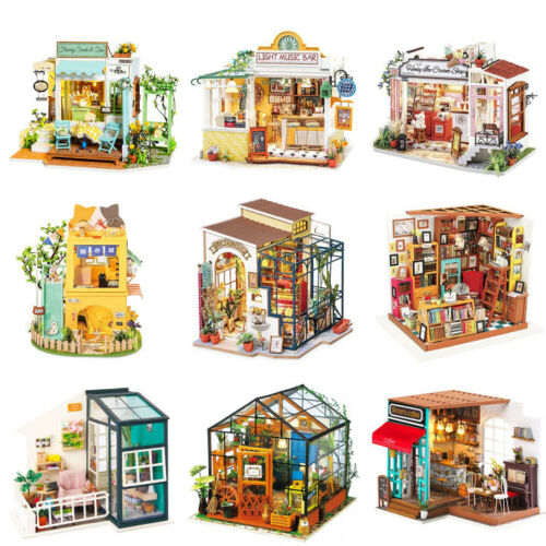 Robotime Doll house 1:24 DIY 3D Wooden Dollhouse Miniature Kit W/LED