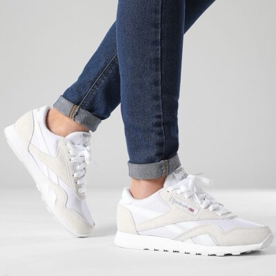 Reebok Classic Nylon Women’s Running Shoe White Athletic Sneakers #250 #193 #507