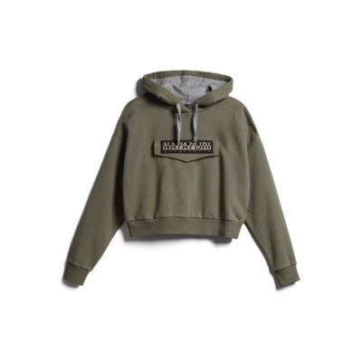 BNWT NAPAPIJRI Women Burgee Crop Hoodie Green Lichen olive M