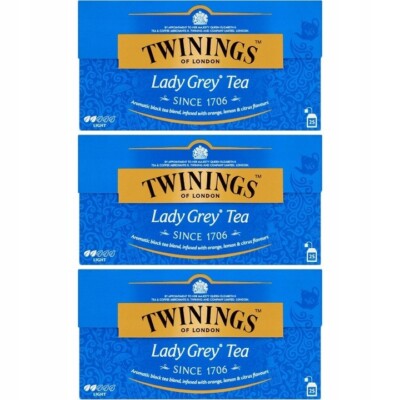 Pack of 3 x Twinings LADY GREY - Badded Tea 3 x 25 tbs / 150g / 5.2oz