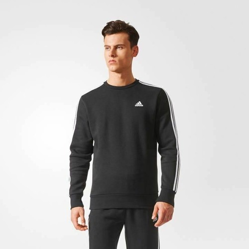 

[BQ9645] Мужская футболка с круглым вырезом Adidas Essentials с 3 полосками, Черный