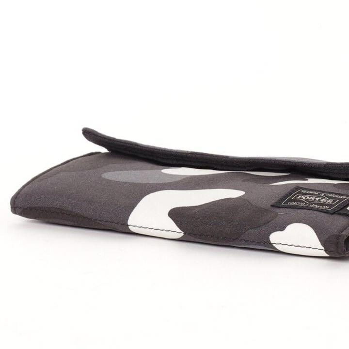 Pre-owned Porter Yoshida A Bathing Ape Bape Long Wallet Black Camo