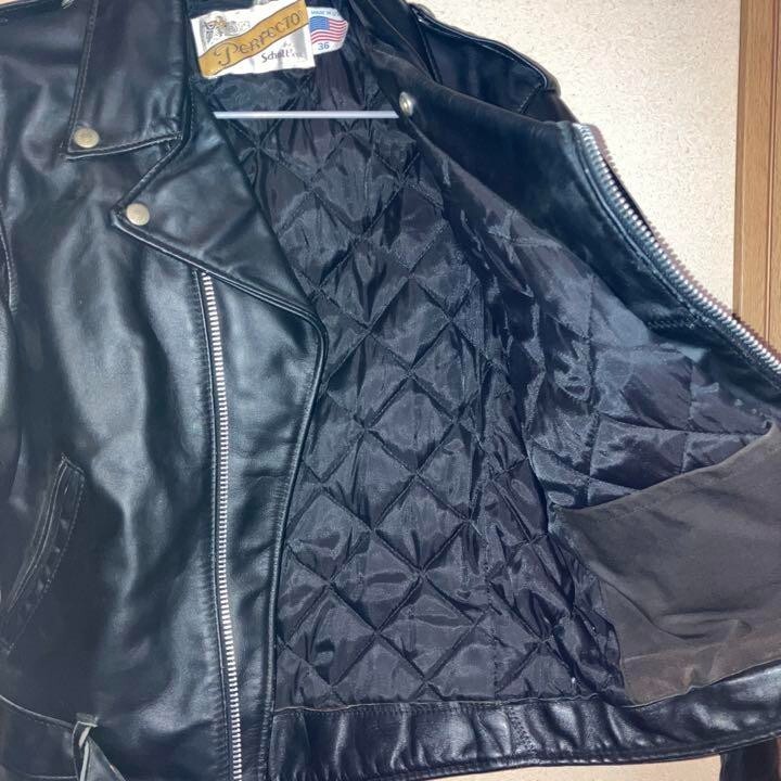 Schott Perfecto 618 Steerhide Double Leather Motorcycle Jacket Size 36 Biker tag