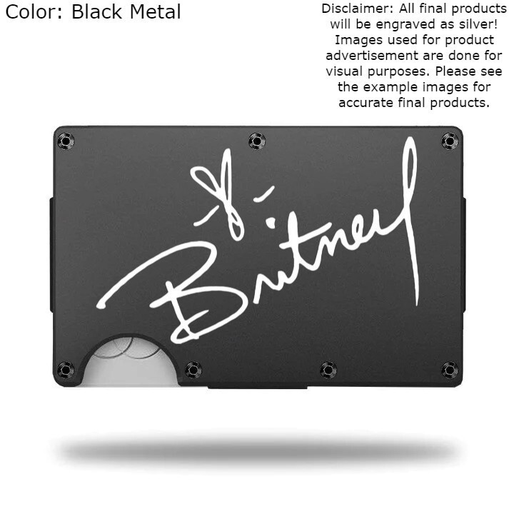 ☆DEINET☆ DEINET SIGNATURE WALLET IN SILVER Custom BRITNEY SPEARS Laser Engraved Signature Wallet - Pick