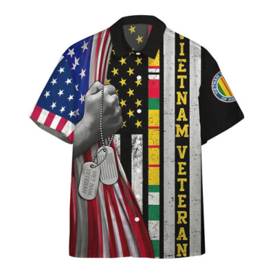3D Vietnam Veteran Flags Custom Hawaiian Shirt8009