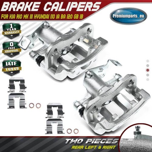 2x Brake Calipers w/ Bracket Rear for Kia Rio III Hyundai i10 IA BA i20