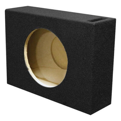 QPower 12 Inch Ported Shallow Slim Mount Truck Subwoofer Box | Black Carpet 12''