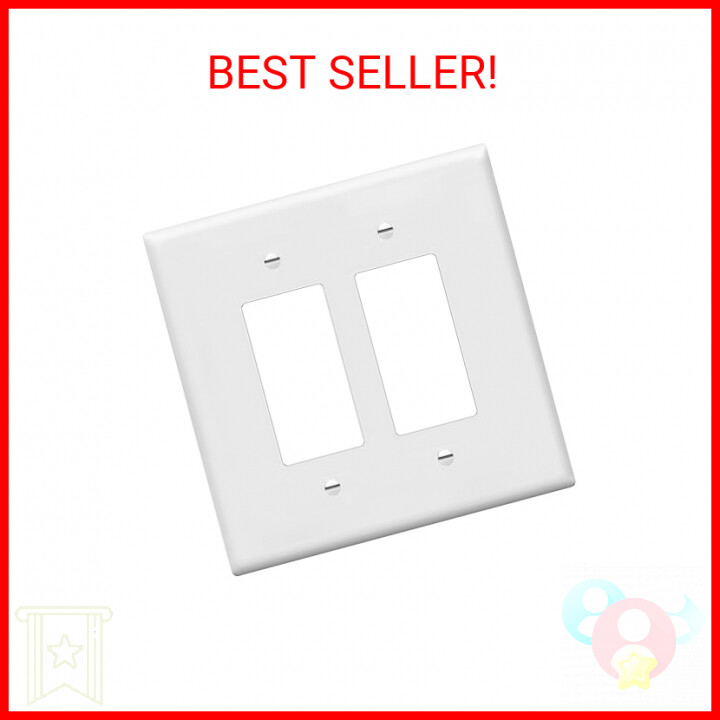 ENERLITES Double Decorator Switch Cover, Two Outlet Wall Pla