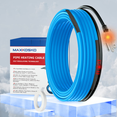 MAXKOSKO  15FT Energy-efficient, Self-Regulating Pipe Heat Tape for Water Pipes