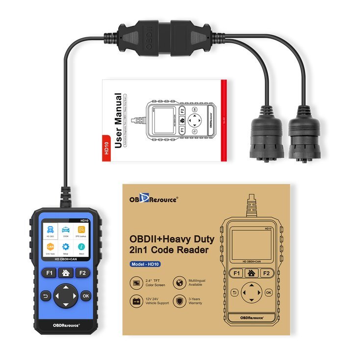 Heavy Duty Code Reader Diesel Truck Car Error Code Scanner Diagnostic ...