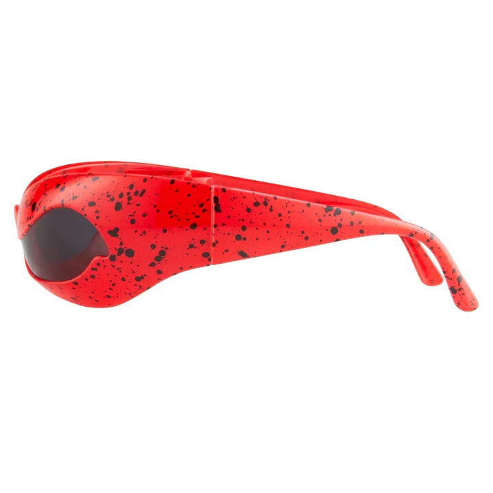 Pre-owned Linda Farrow Jeremy Scott Superhero Red Wave Mask Nuwave Sunglasses