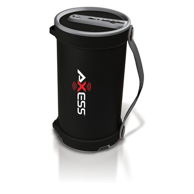 Axess Grey Portable Bluetooth IndoorOutdoor 2.1 HiFi Cylinder Loud Speaker with