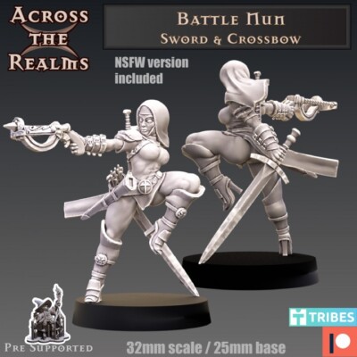 Female Girl Battle Nun Grimdark DnD CyberPunk Sisters Proxy RPG Wargames AR