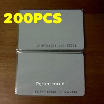 200pcs 125KHz RFID Card TK4100/EM4100 Proximity ID Cards for Door Access Control