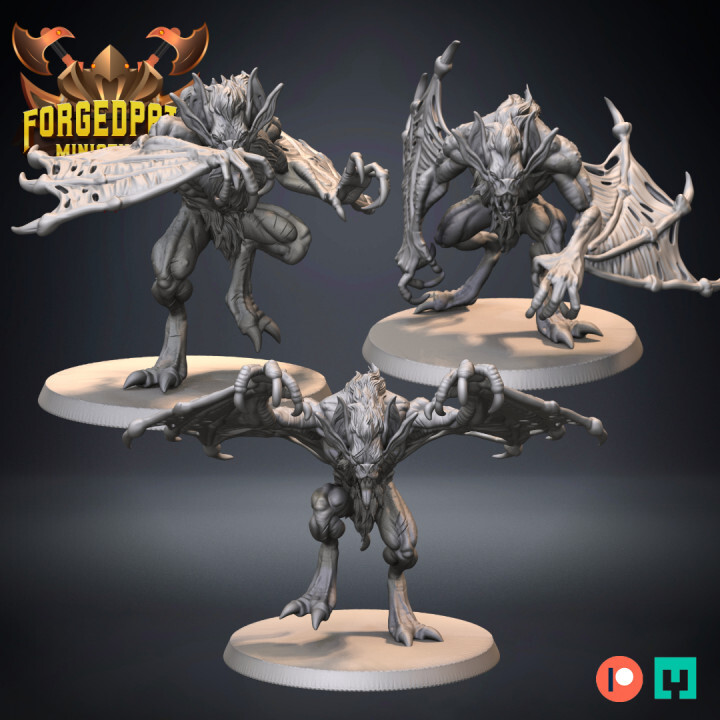 Feral Vampire - Ghoul Bat - Undead - Tabletop Wargaming 32mm scale