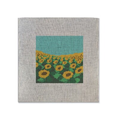 Sunflower Field 4'' x 4'' | 18 mesh count Needlepoint Canvas