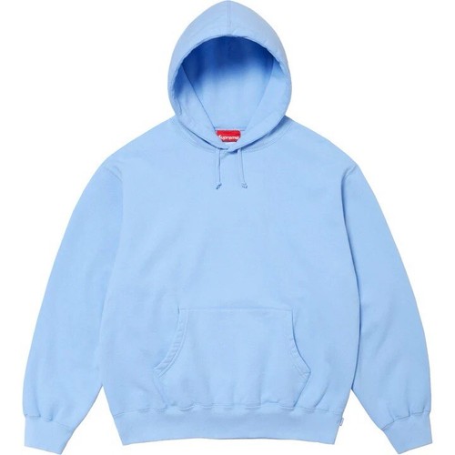Pre-owned Supreme Satin Applique Hooded Sweatshirt Light Blue Size Xl