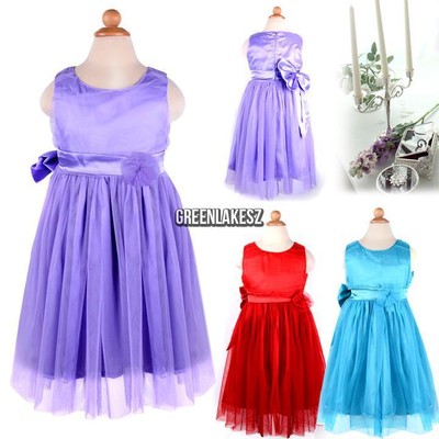 Summer Kids Girls Sleeveless Dresses Net Yarn Lovely Princess Dress GRLN