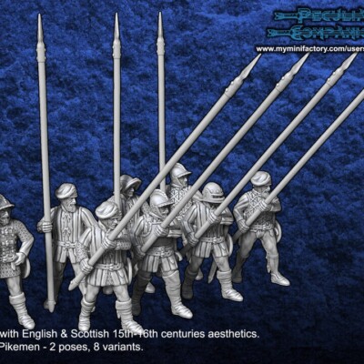 C15th/16th 28mm Medieval Anglo-Scottish Pikemen Empire Tudor Wargames